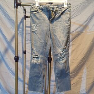 Distressed Blue Jeans